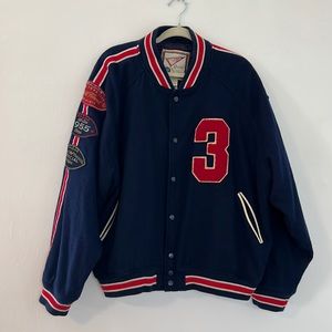 Rare Vintage GAP VlWool And Leather Varsity Jacket Bomber With Patches